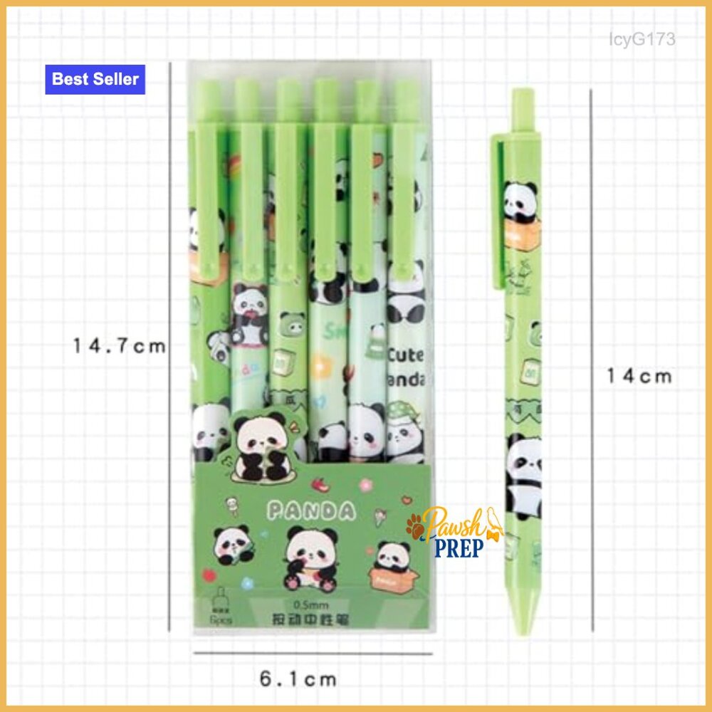 6-Pack Panda Gel Pens 0.5mm Retractable Office School Supplies - Picture 3 of 7